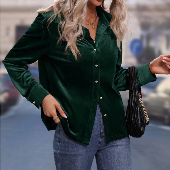 Luxe rust brown  button down shirt - Picture 8 of 15